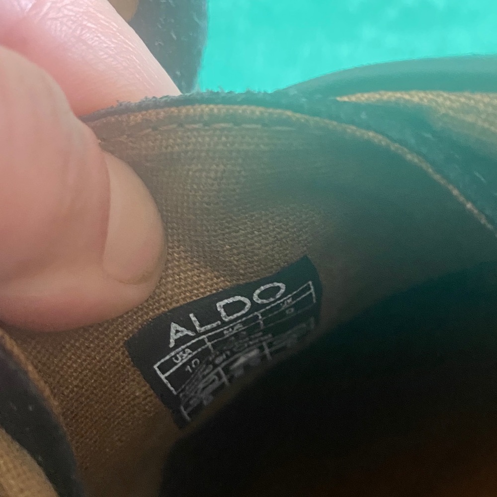 Aldo Black Leather Men's Sneakers - Picture 6 of 8
